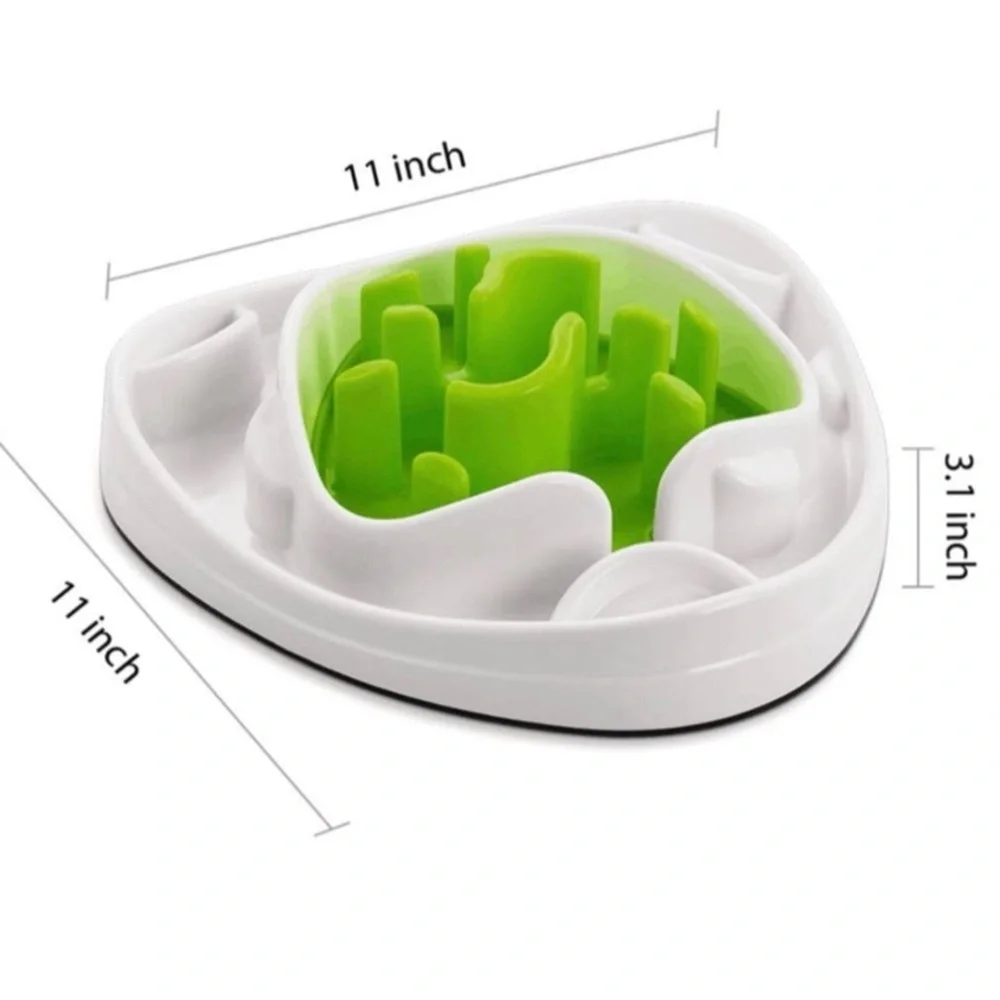 Pet Central Dog Food 2 Interchangeable Maze Slow Feeder Bowl 11x11x3